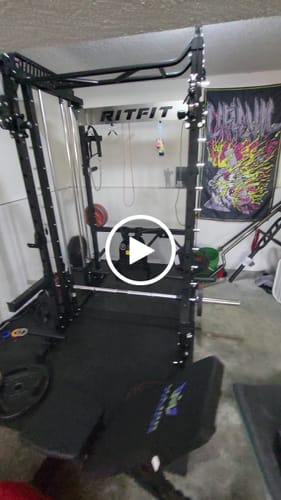 Customer video review of RitFit M1 PRO Multi-Functional Smith Machine with Cable Crossover System and Squat Rack for Home Gym