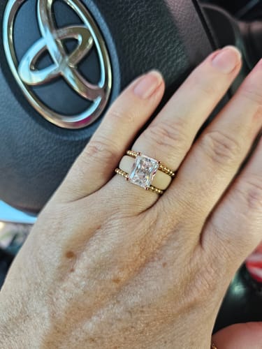 Customer photo review of Emerald Collection- Silicone Rings with Metal Frame - Patented Design