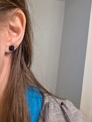 Courtney U. review of Tiny Rhinestones Studs Hypoallergenic Earrings for Sensitive Ears Made with Plastic Posts image 1 out of 1