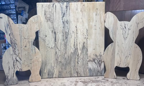 Customer photo review of 15.75x9.0" French Bulldog Shaped Serving Board Acrylic Router Template