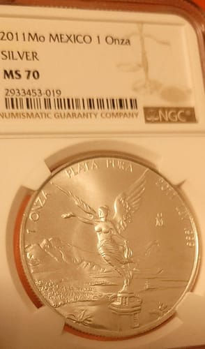 Customer photo review of 2011 Mexico One Ounce .999 Fine Silver NGC MS70 #019 HIGHEST GRADE