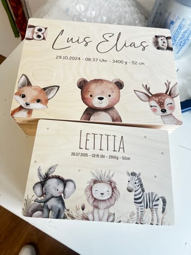 Customer photo review of Personalisierte Erinnerungskiste - Bärenfreunde