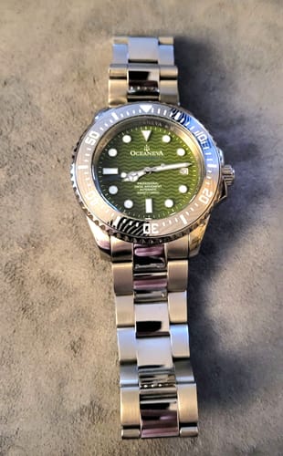 Customer photo review of Oceaneva 6000m Deep Marine Explorer VI Grade 5 Titanium Automatic Watch Green Dial