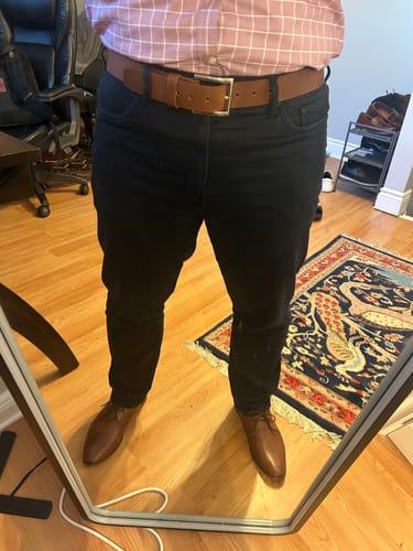 Customer photo review of The Long Haul Belt - Classic Cognac 100% Real Leather Belt