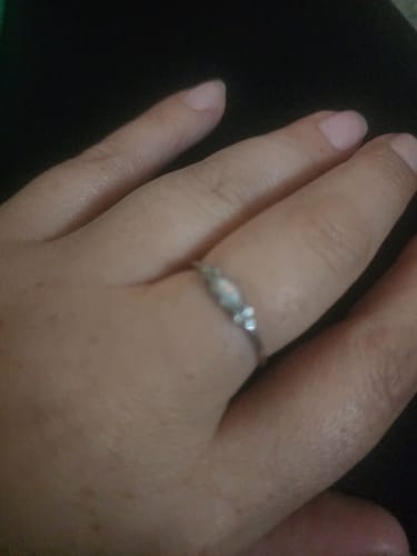 Customer photo review of The Purest Love Matching Oval Cut Opal Ring