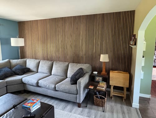 Customer photo review of Acoustic Slat Wall Panel | Walnut | Premium 3-sided Wood Veneer