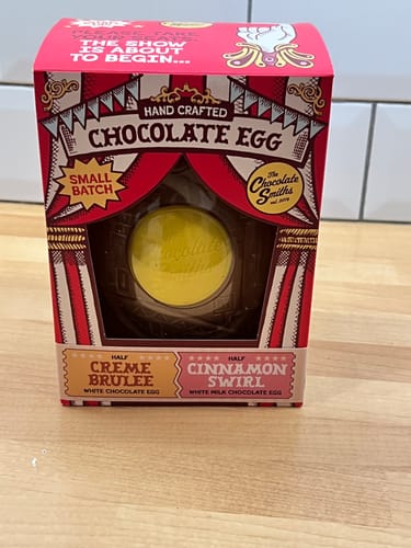 Customer photo review of The Halfy Half Dessert Egg - Creme Brulée and Cinnamon Swirl