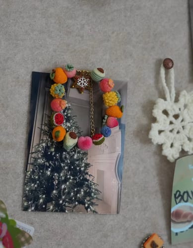 Customer photo review of Hand made crochet fruit bracelet