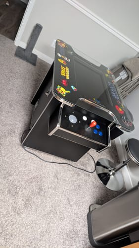 Customer photo review of 1162 Games cocktail table machine trackball arcade black