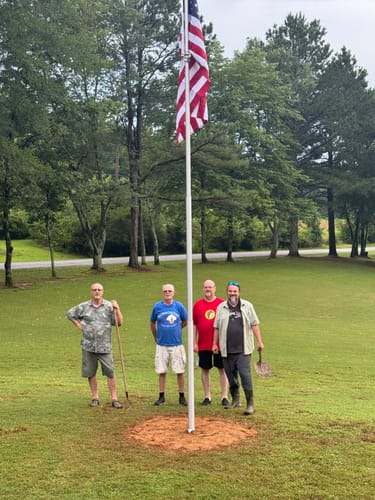 Customer photo review of Residential Telescoping Flagpole - 20 or 25ft