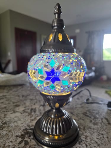 Customer photo review of Turkish Table Mosaic Lamp Kit