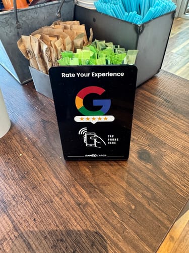 Customer photo review of Zappy Google Review Stand