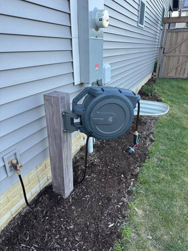 Customer photo review of Retractable Garden Hose Reel-1/2in-100ft