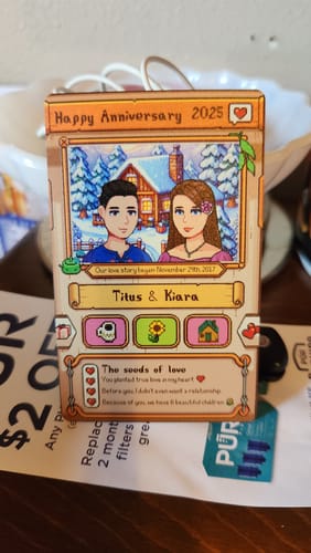 Customer photo review of Custom Anniversary Metal Card