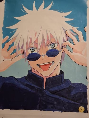 Customer photo review of Jujutsu Kaisen: Gojo Satoru with Sunglasses - Anime Paint By Numbers Kit