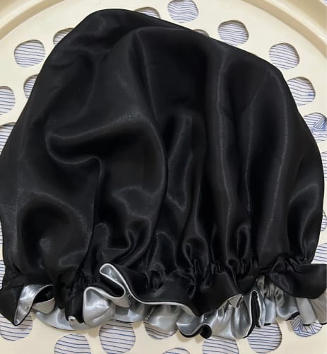 Customer photo review of Satin Bonnet – For Natural Hair, Lightweight Fit