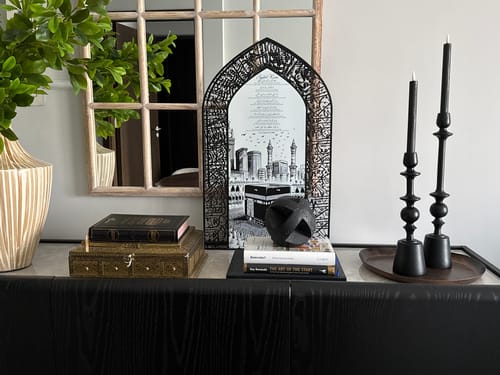 Customer photo review of Ayatul Kursi Metal Islamic Wall Art with Translation, Transliteration in English and Led