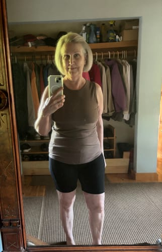 Customer photo review of Raegan Ribbed Tank Top • Final Sale Deals! - Toasted Almond