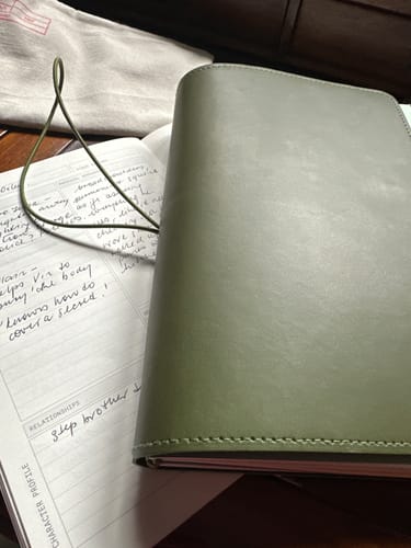 Customer photo review of Refillable Notebook Folio - Olive Green