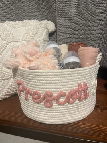 Customer photo review of Baby Knits™ Personalized Knitted Basket