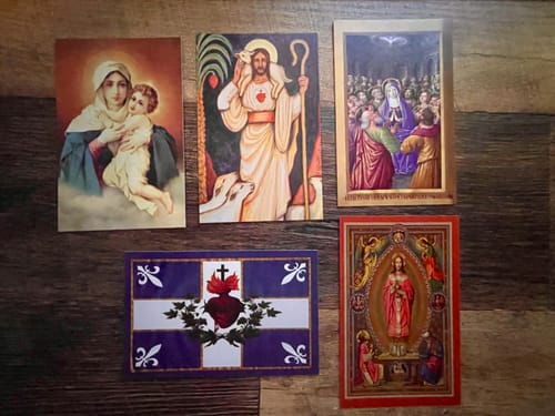 Customer photo review of Vintage Holy Cards of the Month Series -- 4 New Cards Each Month -- Only $3.65! Free Postage!