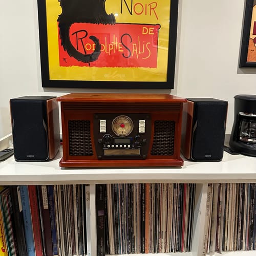 Customer photo review of R1380DB Active Bluetooth Bookshelf Speakers