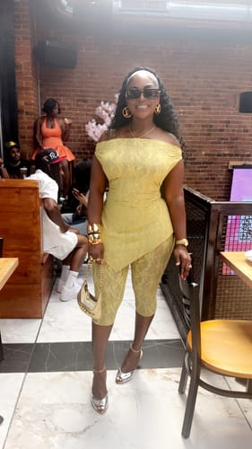 Customer photo review of Stretch Lace Off-Shoulder Top