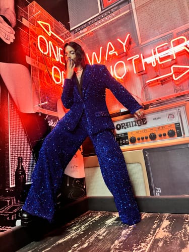 Customer photo review of Liza Suit in Sapphire by OFUURE - RENTAL