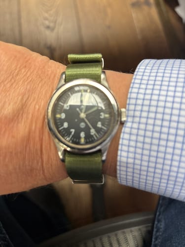 Customer photo review of Olive Green Nylon Watch Strap