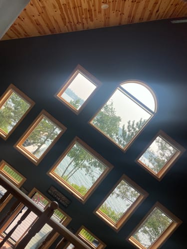 Customer photo review of SmartWings Hardwired Motorized Light Filtering Roller Shades 70% Blackout Safari