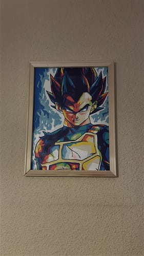 Customer photo review of Dragon Ball Z: Vegeta Pop Art - Anime Paint By Numbers Kit