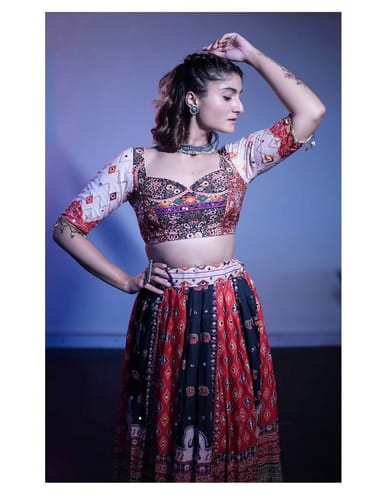Customer photo review of Multi Color Magic cotton With Digital Print Lehenga Choli