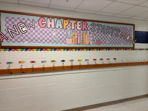 Customer photo review of Printable Boho Pastel New Chapter Classroom Headline | Pastel Pages