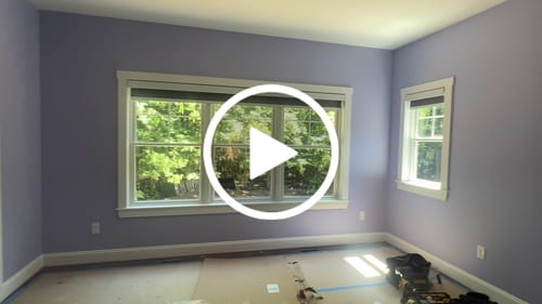 Customer video review of SmartWings Motorized Roller Shades 100% Blackout Dual-Sided Bouvardia