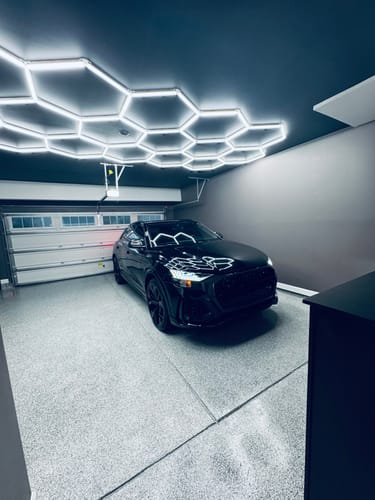 Customer photo review of Dimmable Hexagon Garage Lights