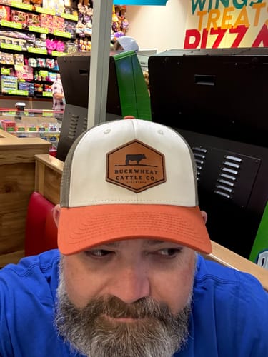 Customer photo review of Premium Custom Leather Patch Hats (Wholesale)