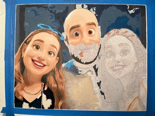 Customer photo review of Cartoon Portrait - Paint by Numbers Kit