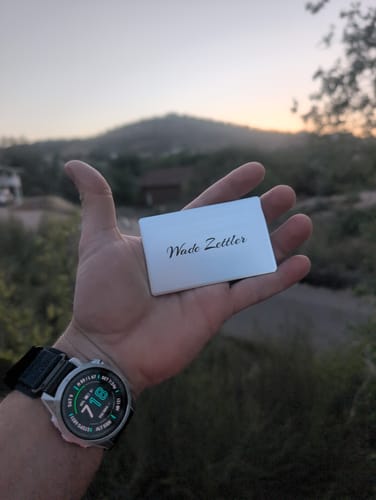 Customer photo review of Custom Metal Digital Business Card (Laser Engraved)