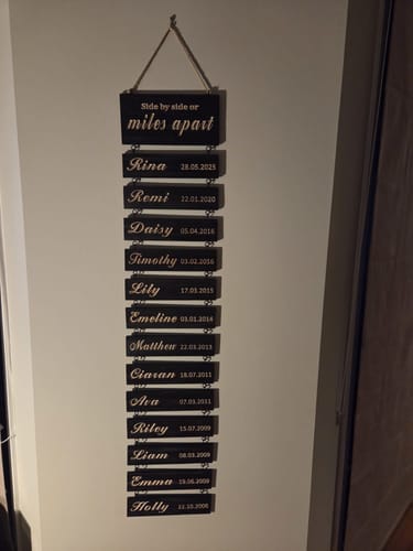 Customer photo review of Personalized Grandkids Hanging Sign | 2024 Version Engraved Design