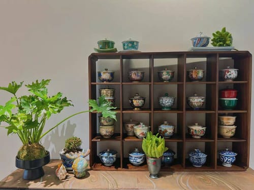Customer photo review of Walnut Solid Wood DuoBaoGe Display Cabinet