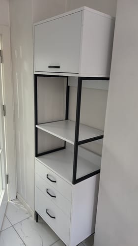 Customer photo review of Rani JE135 Çok Amaçlı Dolap 1 Kapaklı 3 Çekmeceli Kiler Mutfak Dolabı Beyaz