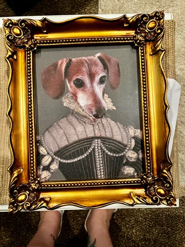 Customer photo review of The Pearled Lady - Custom Pet Canvas