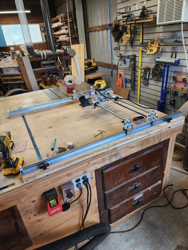 Customer photo review of Router Sled Acrylic Router Base & Brackets