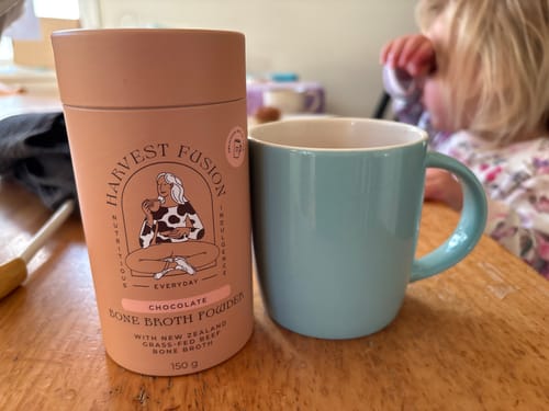 Customer photo review of Chocolate Bone Broth Powder