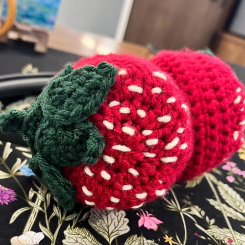 Customer photo review of Crochet Headphone Covers