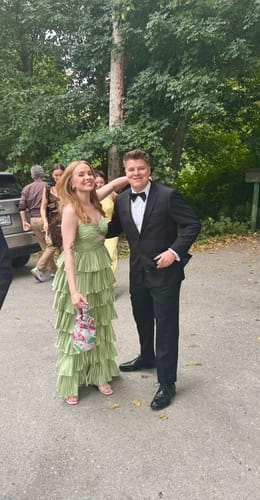 Customer photo review of Tallulah Tiered Ruffle Gown by Mac Duggal - RENTAL