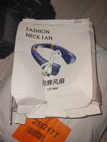 Customer photo review of JKUOO Neck Fan Rechargeable, Personal Portable Fan Battery Operated, Hands Free Wearable USB Neck Cooling Fan for Indoor Outdoo