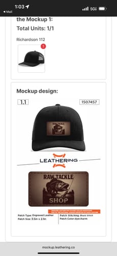 Customer photo review of Premium Custom Leather Patch Hats (Wholesale)