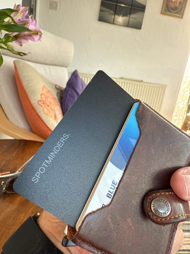 Customer photo review of SPOTMINDERS. Tracking card