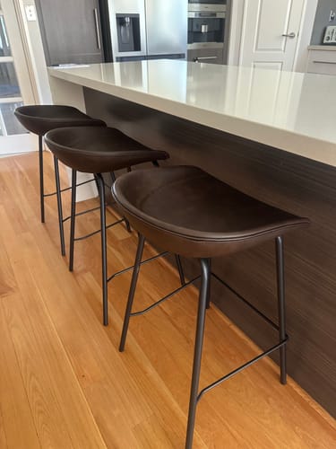 Customer photo review of Zac Leatherette Kitchen Bar Stool in Pecan